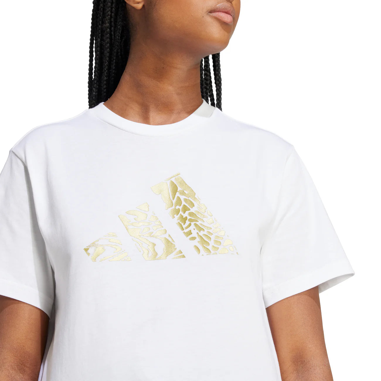 ADIDAS T-SHIRT TECH METALLIC CON STAMPA DONNA