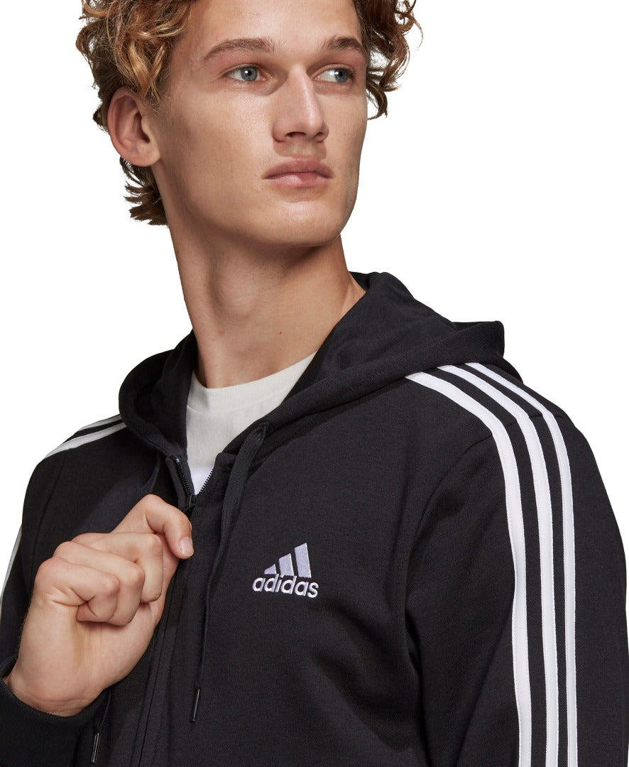 Essentials French Terry 3-Stripes Full-Zip Hoodie