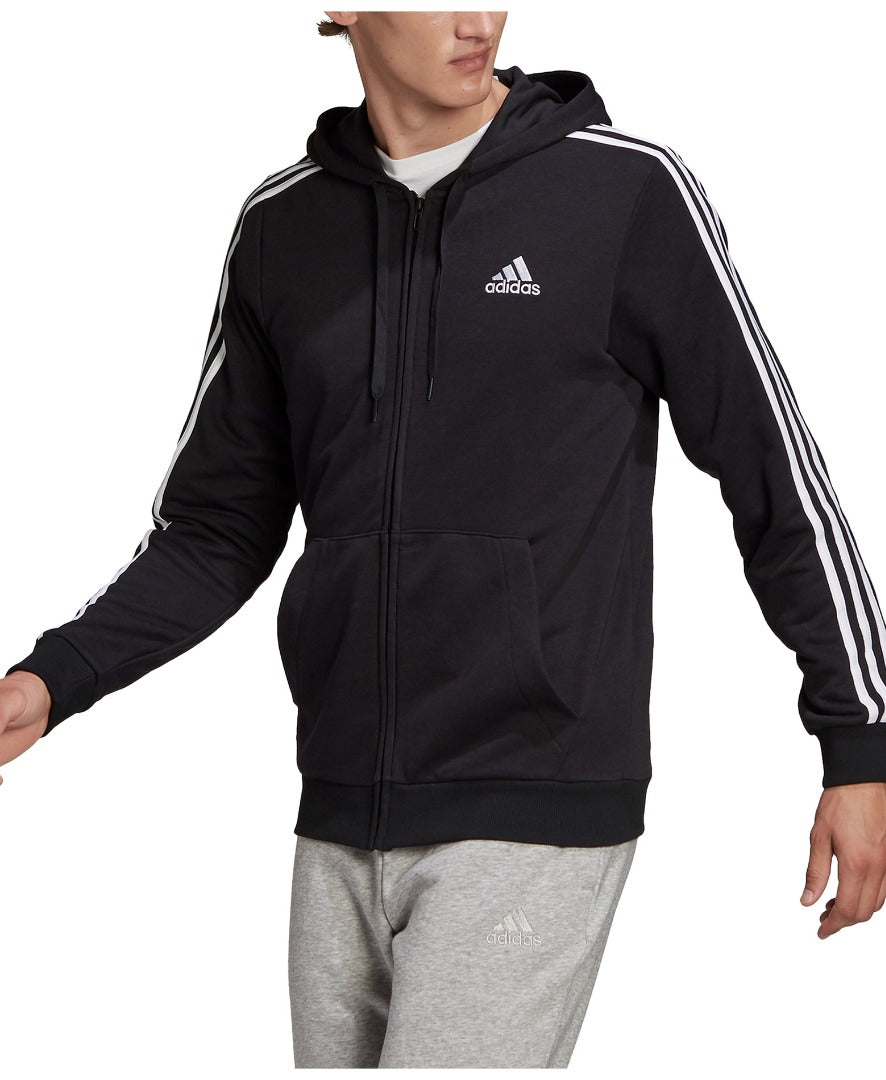 Essentials French Terry 3-Stripes Full-Zip Hoodie