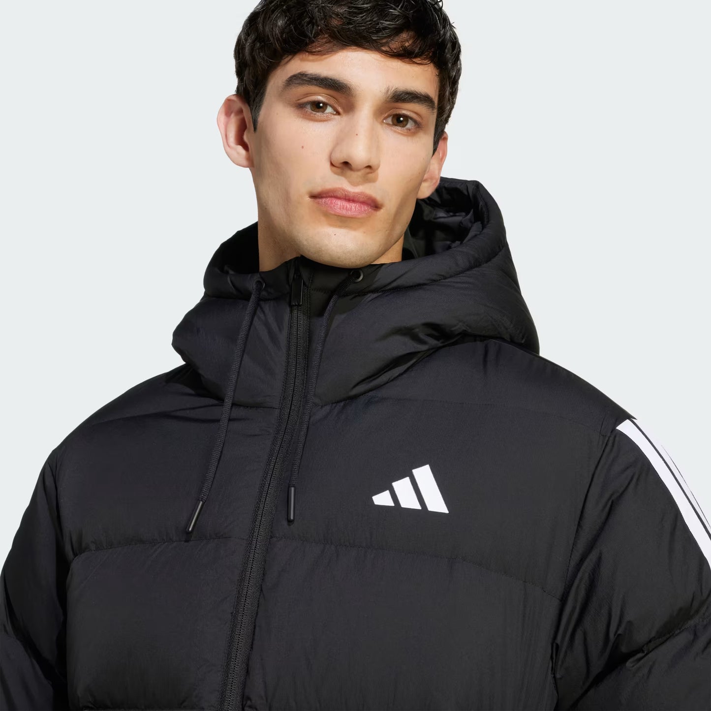 Essentials Climawarm 3-Stripes Puffer Down Hooded Jacket
