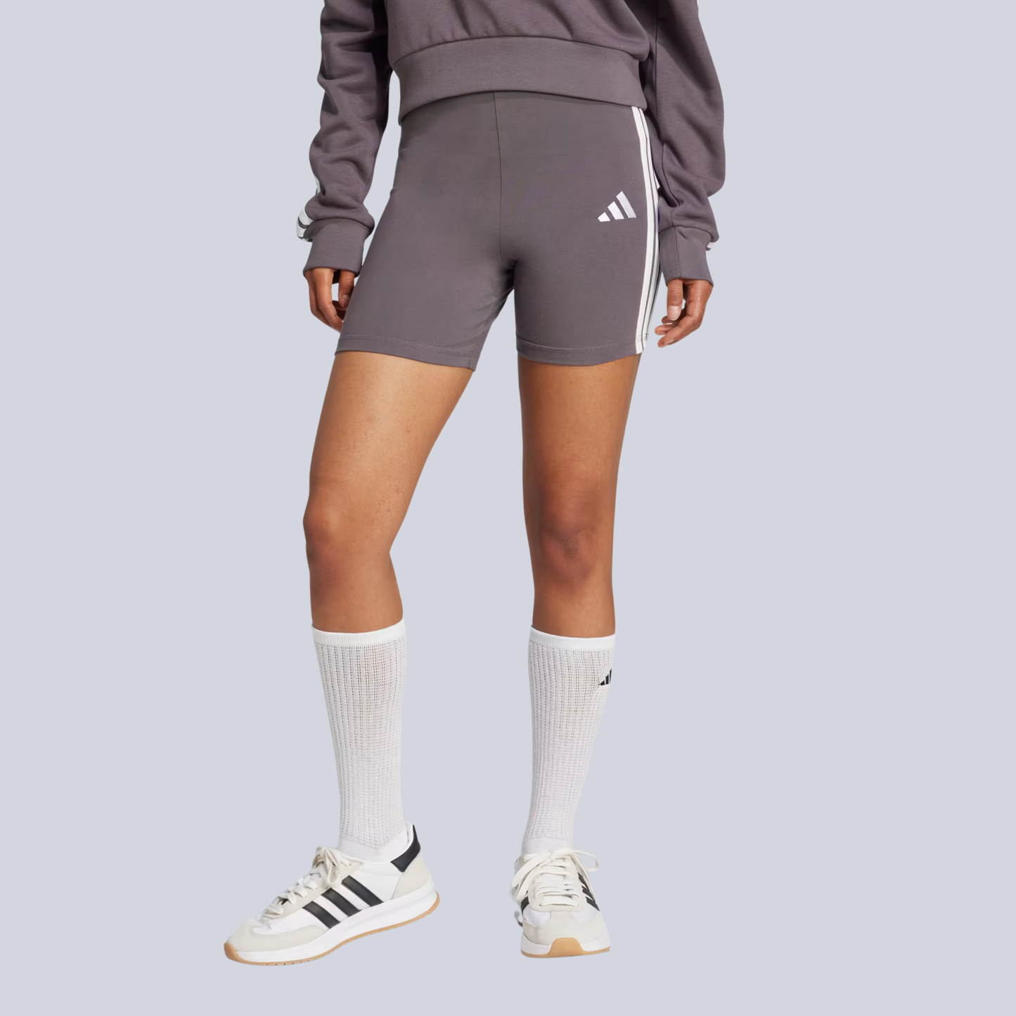 Essentials 3-Stripes High Waisted Biker Shorts