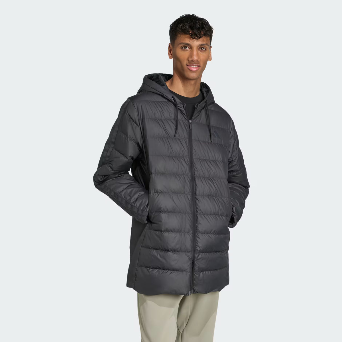 Essentials CLIMAWARM 3-Stripes Light Down Hooded Parka
