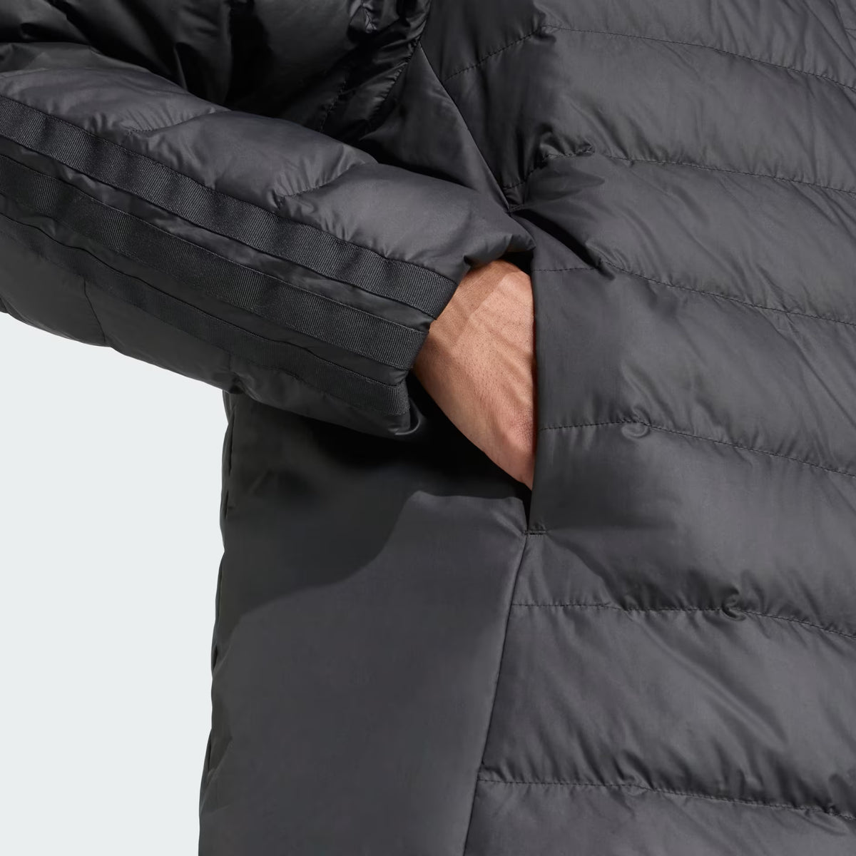 Essentials CLIMAWARM 3-Stripes Light Down Hooded Parka