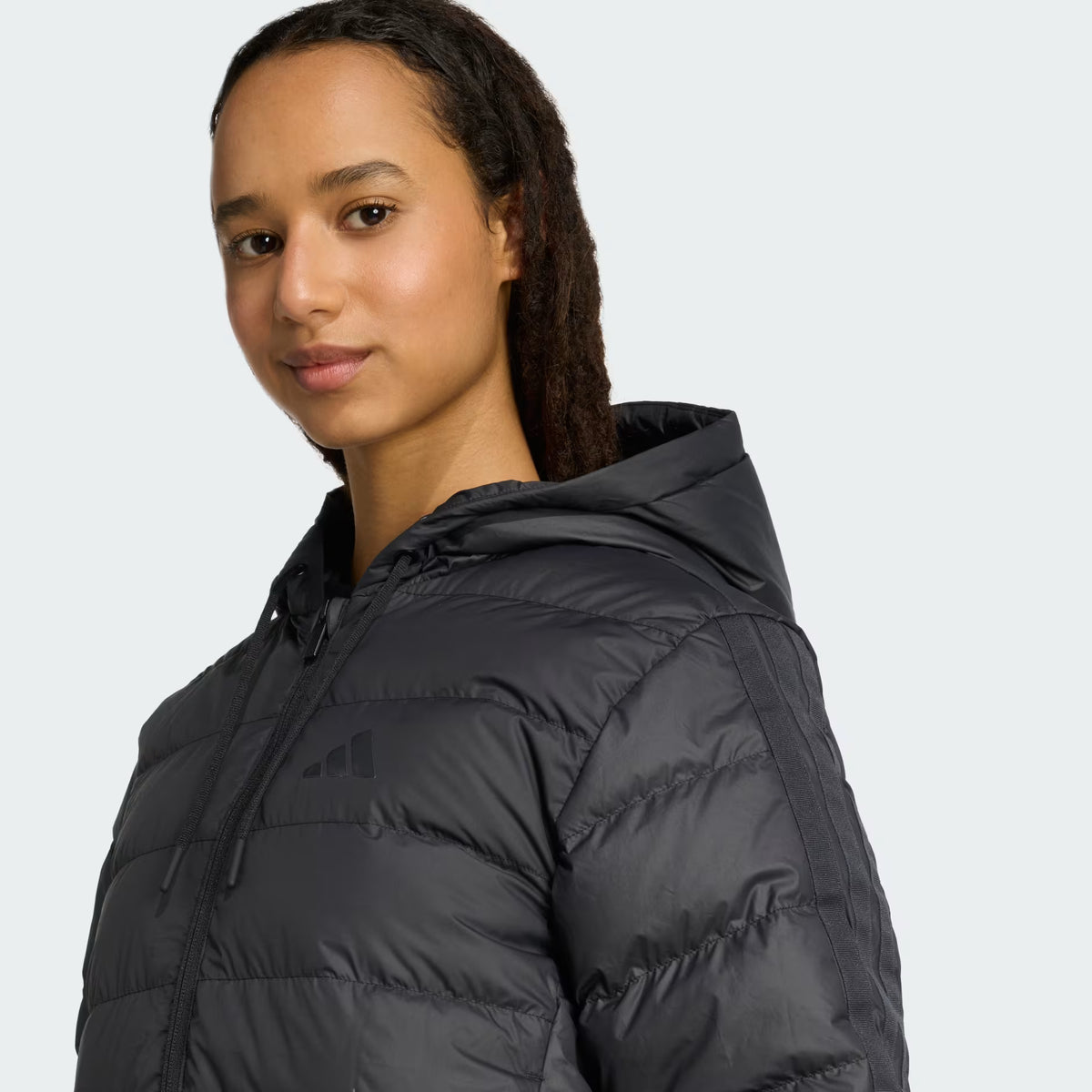 Essentials CLIMAWARM 3-Stripes Light Down Hooded Parka
