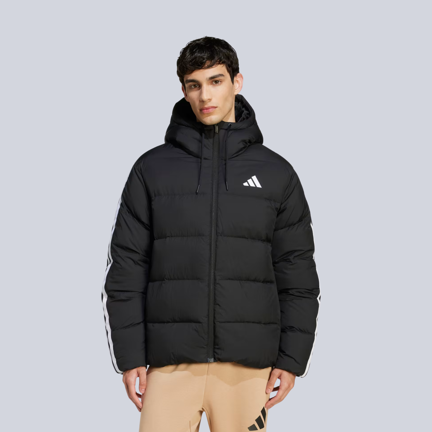 Essentials Climawarm 3-Stripes Puffer Down Hooded Jacket